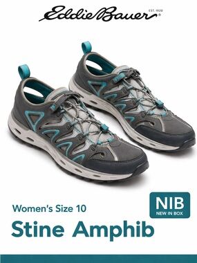 Eddie Bauer Stine Amphib Women’s Water Shoes Gray Teal Size 10 NIB